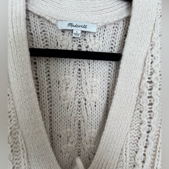 Madewell Cream Cable Knit Sweater Cardigan - Picture 3 of 5